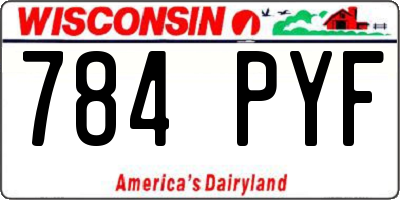 WI license plate 784PYF