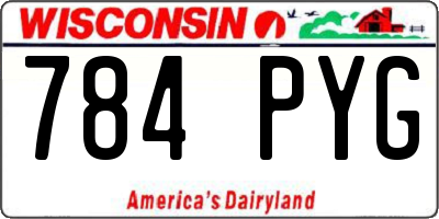 WI license plate 784PYG