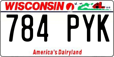 WI license plate 784PYK