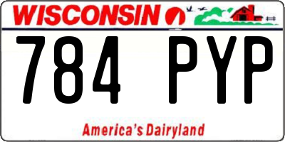 WI license plate 784PYP