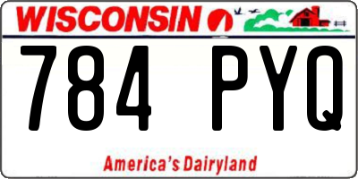 WI license plate 784PYQ