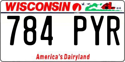 WI license plate 784PYR