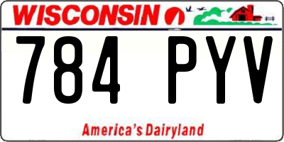 WI license plate 784PYV