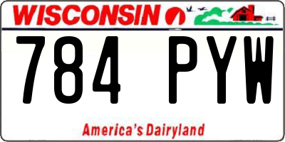 WI license plate 784PYW