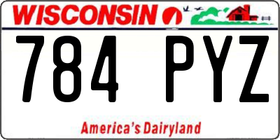 WI license plate 784PYZ