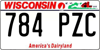 WI license plate 784PZC