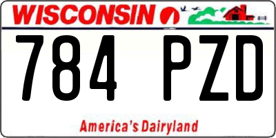 WI license plate 784PZD
