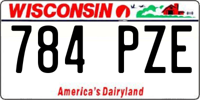 WI license plate 784PZE