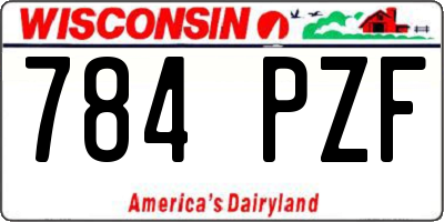 WI license plate 784PZF