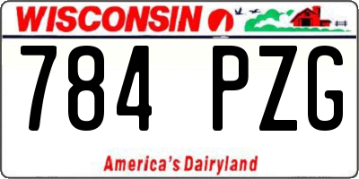 WI license plate 784PZG