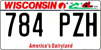 WI license plate 784PZH