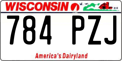 WI license plate 784PZJ
