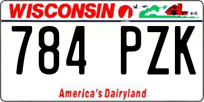 WI license plate 784PZK