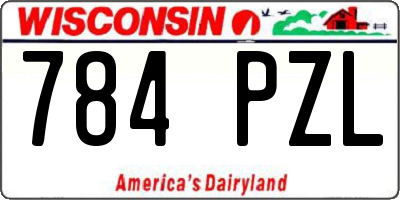 WI license plate 784PZL
