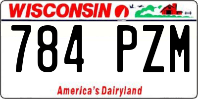 WI license plate 784PZM