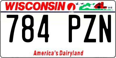 WI license plate 784PZN