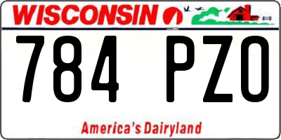 WI license plate 784PZO