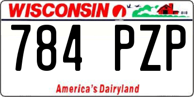 WI license plate 784PZP