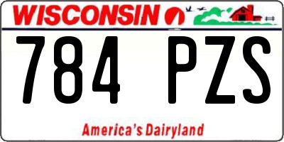 WI license plate 784PZS