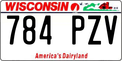 WI license plate 784PZV