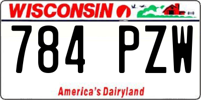 WI license plate 784PZW