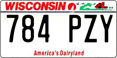 WI license plate 784PZY