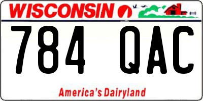WI license plate 784QAC