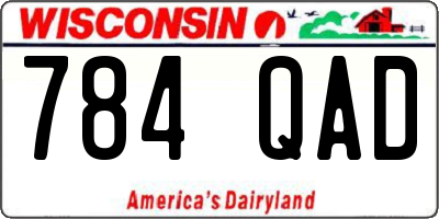 WI license plate 784QAD