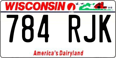 WI license plate 784RJK