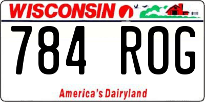 WI license plate 784ROG