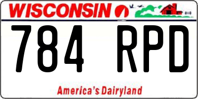 WI license plate 784RPD
