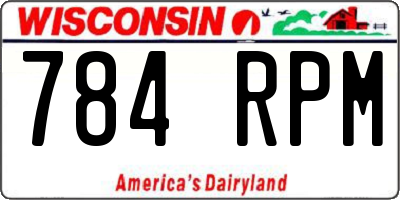 WI license plate 784RPM