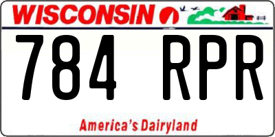 WI license plate 784RPR