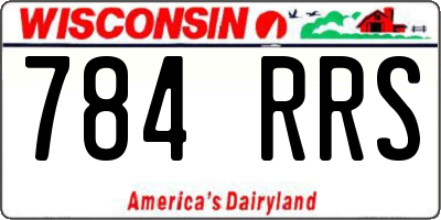 WI license plate 784RRS