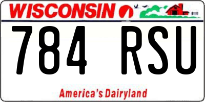 WI license plate 784RSU