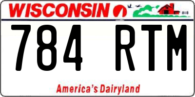 WI license plate 784RTM