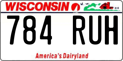 WI license plate 784RUH