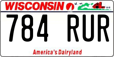 WI license plate 784RUR