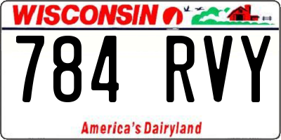 WI license plate 784RVY