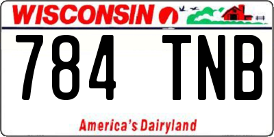 WI license plate 784TNB