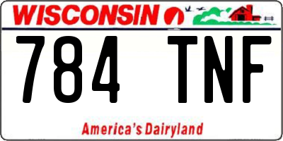 WI license plate 784TNF