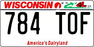 WI license plate 784TOF