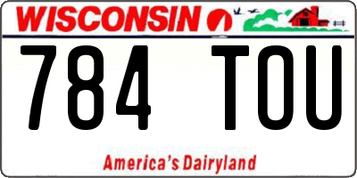 WI license plate 784TOU