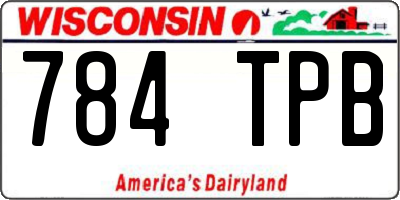 WI license plate 784TPB