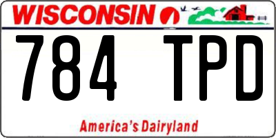 WI license plate 784TPD