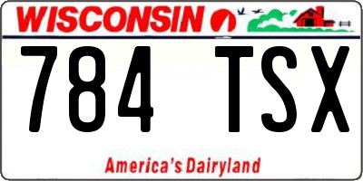 WI license plate 784TSX