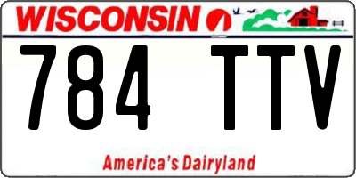 WI license plate 784TTV