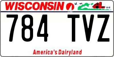 WI license plate 784TVZ