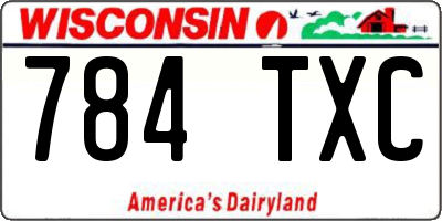 WI license plate 784TXC