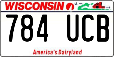 WI license plate 784UCB